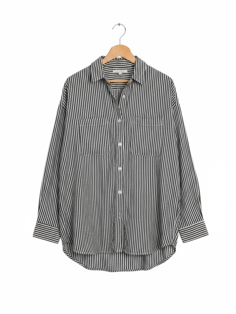Z supply black & white striped button down shirt